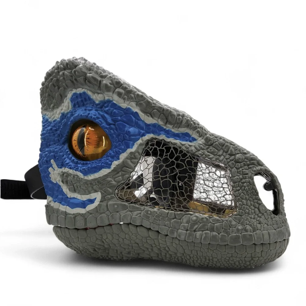 Jurassic World Park Chomp‎ N Roar Mask Velociraptor Raptor Blue Dinosaur Works